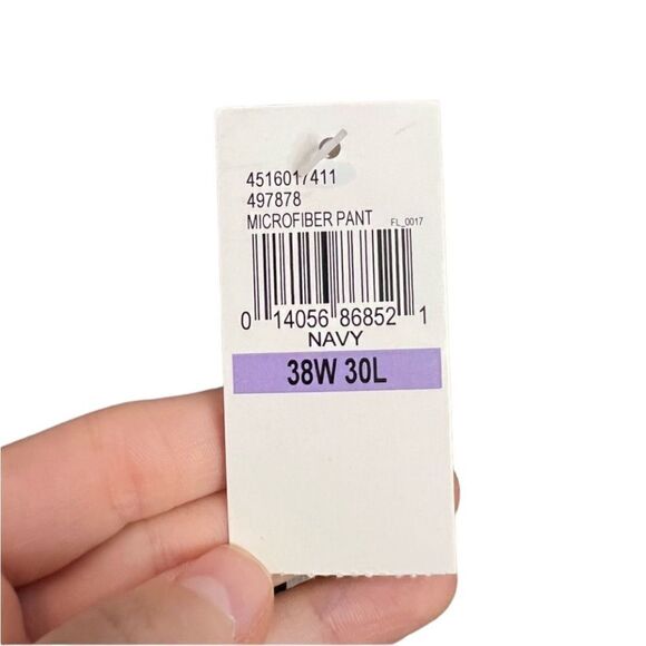 NWT! Izod navy slim fit dress pants. Size 38x30 - Picture 8 of 11